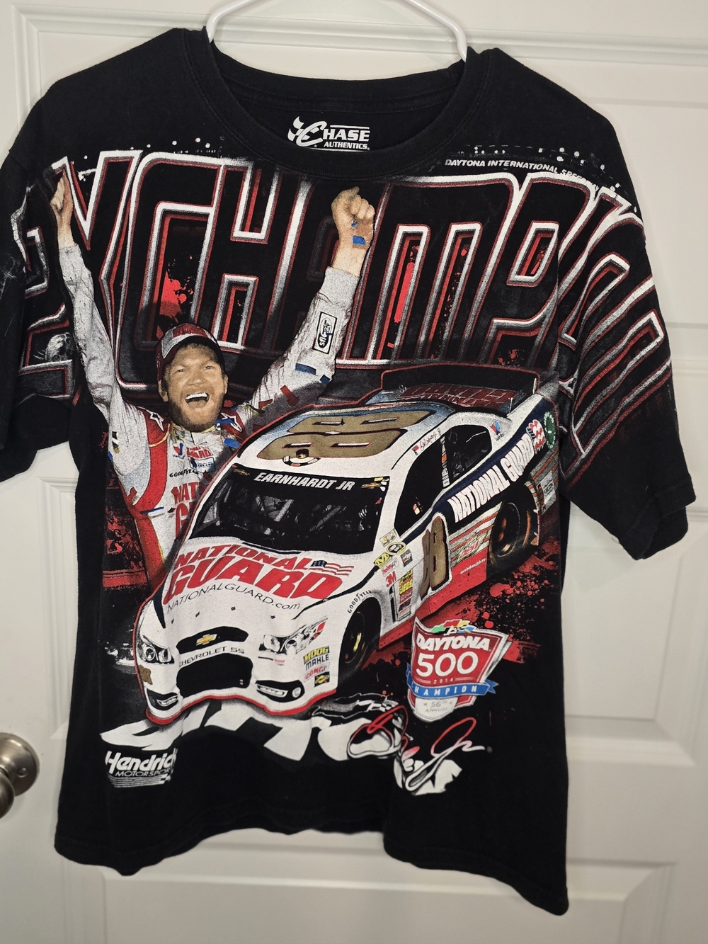Chase Authentics Mens Black 'National Guard' Daytona 500 Graphic Tee